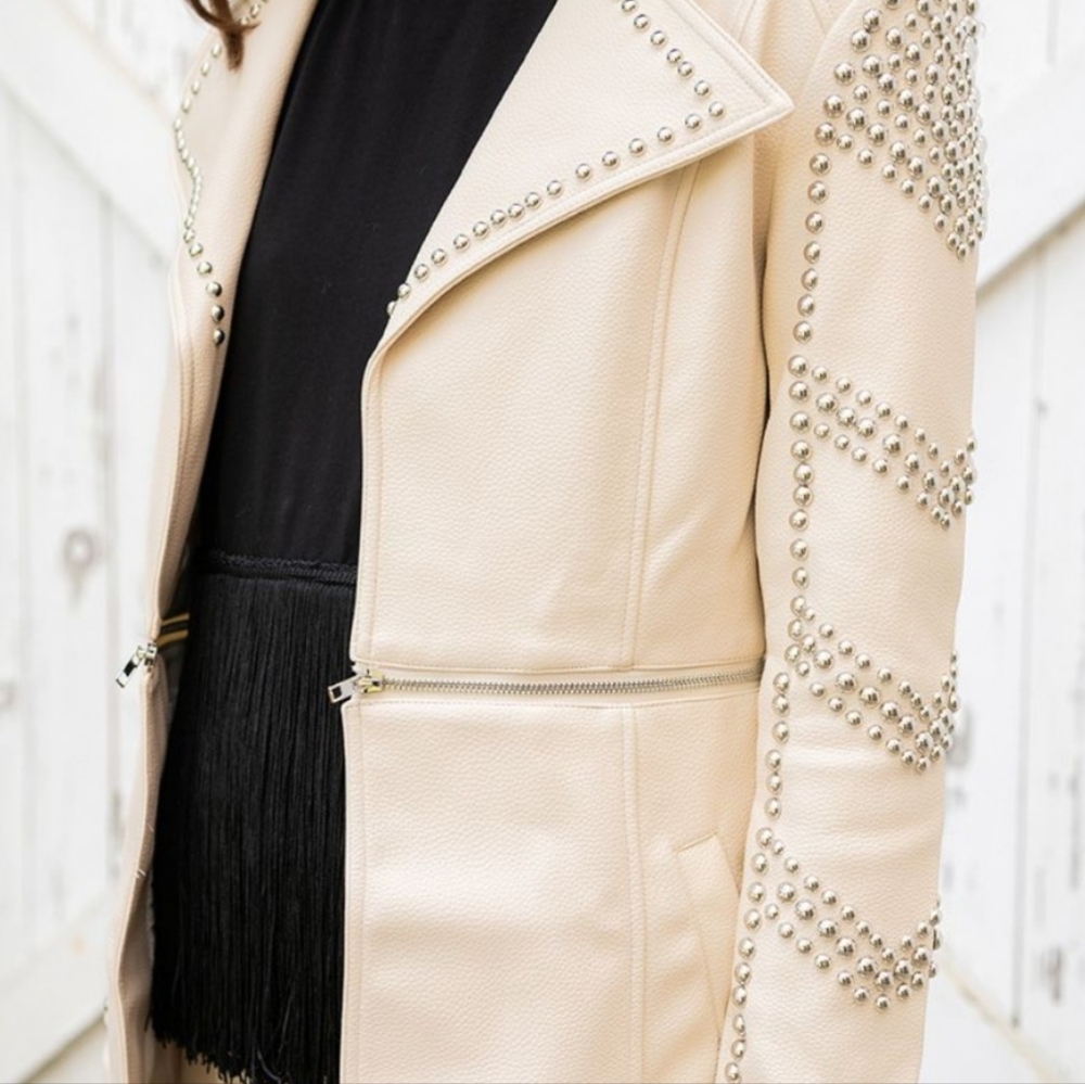 HOST PICK NWT AKIRA Callie Lives Vegan Studded Leather Trench Coat